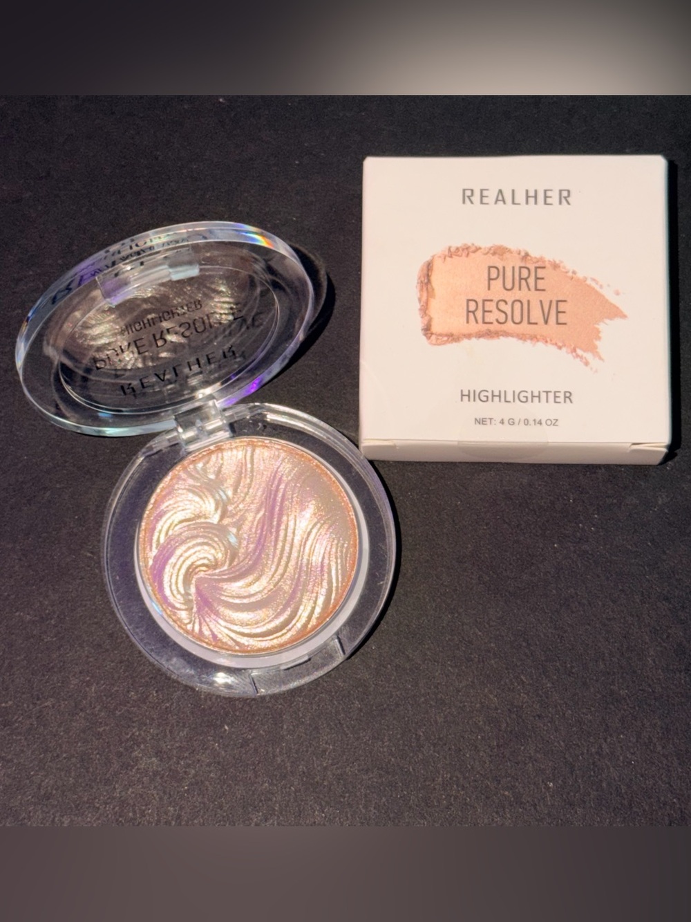 NIB RealHer Iridescent Pink Champagne Highlighter